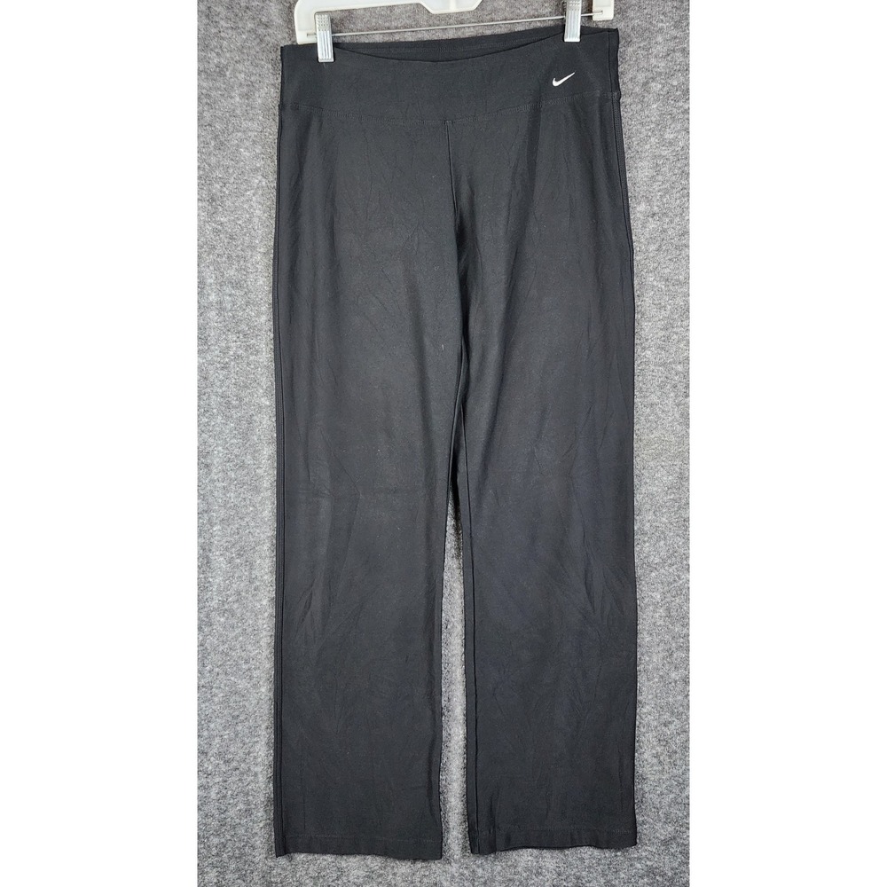 Nike Yoga Pants Womens Small Black Dri-FIT Straight Leg Activewear Workout S